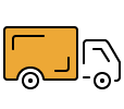 heavy truck orange icon