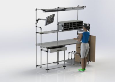 workstation with drawer